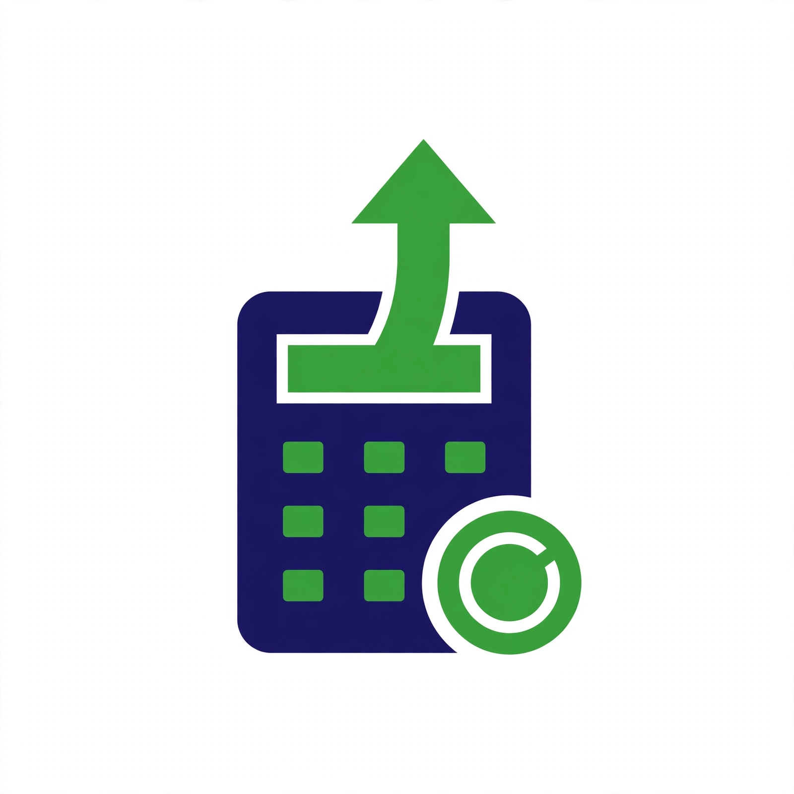Earnrove logo — calculator with green upward arrow